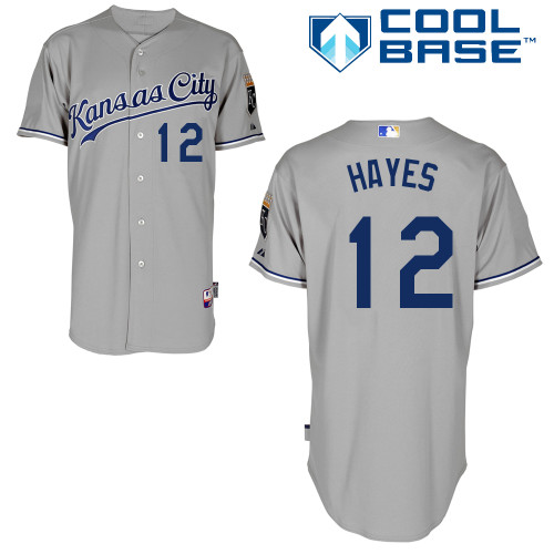 Brett Hayes #12 Youth Baseball Jersey-Kansas City Royals Authentic Road Gray Cool Base MLB Jersey